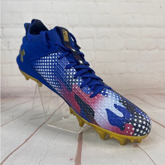 Under Armour Spotlight 4 MC USA Football Cleats Mens Size 12 (3027307-400) - Picture 2 of 10